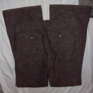 size 10 womens brown pants casual dress work wear ten career loose leg